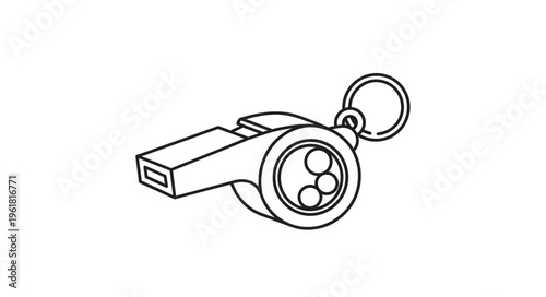 Illustration of a Classic Whistle with a Ring.