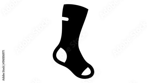 Compression socks icon, symbol of improved blood circulation and muscle support wear