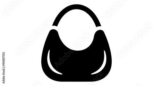 Hobo bag icon, flat vector illustration of a casual shoulder bag