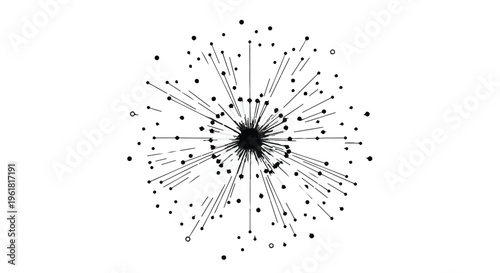 black and white dandelion clock illustration