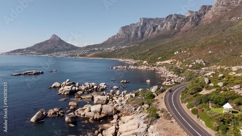 Aerial view of Cape Town coastline, South Africa