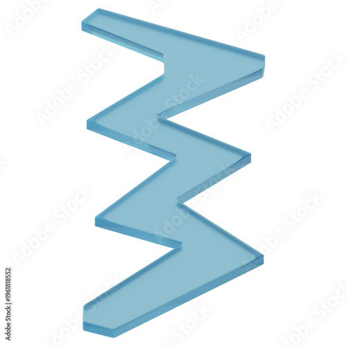 Free Download 3D Blue Glass Sharp Zigzag Bolt Abstract Shape - GFXLoad