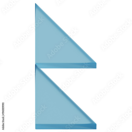 Free Download 3D Blue Glass Vertical Triangle Stack Abstract Shape - GFXLoad