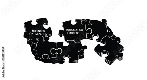 business optimization and automated process puzzle pieces