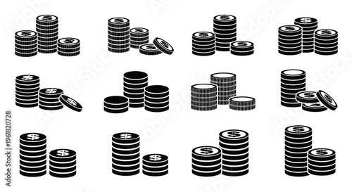 Various metallic washers and bolts arranged in rows on a surface