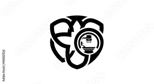 An illustration depicts a camera surrounded by swirling lines on a white background