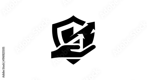 A shield with an arrow piercing through it is held firmly in a hand.