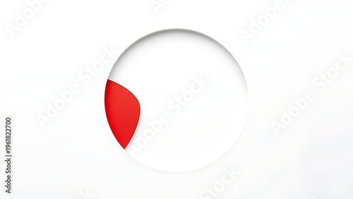 decimal. A geometric circle with a sharp gap, the imperfection in red on a minimalist background. wellbeing guides, coaching materials, designed for mental health education and mindfulness programs.