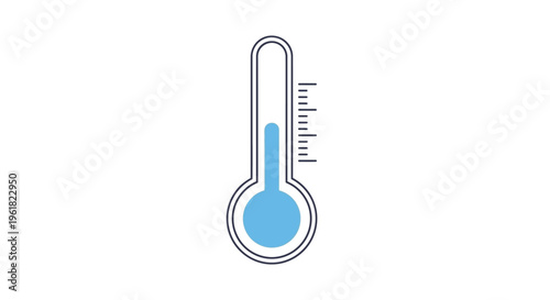 Thermometer with blue liquid inside.