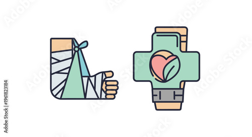 Medical First Aid Symbol Icons.