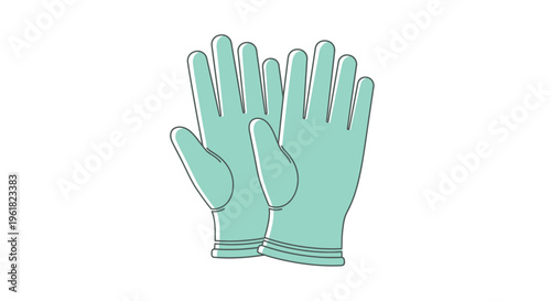 Green protective work gloves pair.