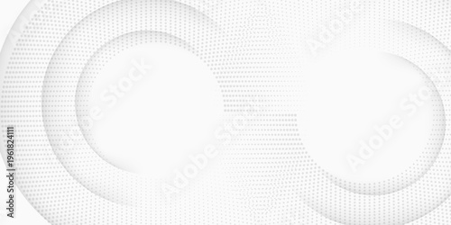 Minimalist White and Grey Abstract Background with Soft Halftone Circles and Subtle Shadows, Modern Trendy design in Vector Illustration