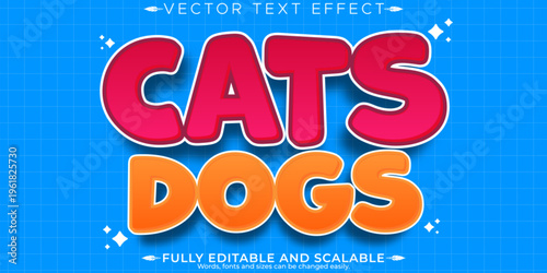 Cat editable text effect, editable dog and pet text style