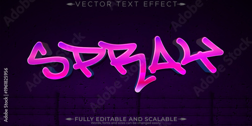 Graffiti text effect, editable spray and street text style