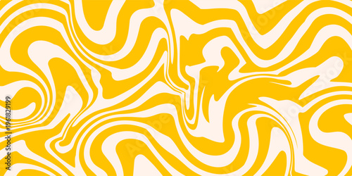 Abstract horizontal background with colorful waves. Trendy vector illustration in style retro 60s, 70s. Pastel colors