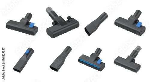 Set of Vacuum Cleaner Attachments: Brushes, Nozzles, and Crevice Tools for Cleaning