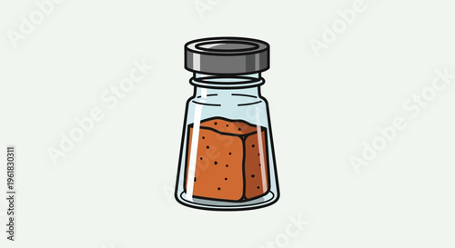 Salt Shaker with Spices Isolated on White Background