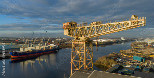Konstfotografi River Clyde Glasgow Crane