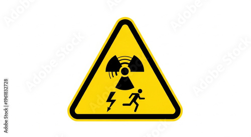 Radiation Hazard Warning Sign - Ionizing Radiation and Electrical Shock Risk.