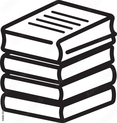 Stack of Books Illustration- Symbol of knowledge and education.