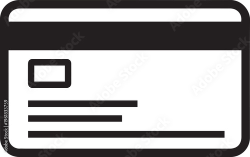 A minimalist illustration of a credit card, emphasizing its universal symbol of financial transaction and economic functionality.