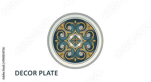 Elegant Decorative Plate with Intricate Design
