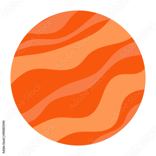 Abstract Orange Planet Icon