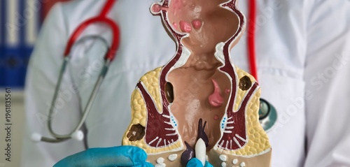 Medical suppository with laxative medicine or for treatment of proctological diseases concept