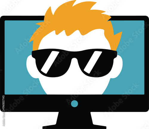 lcd monitor with a monitor and a man