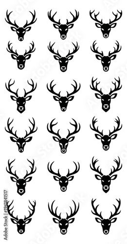 Abstract geometric pattern of white shapes on black background