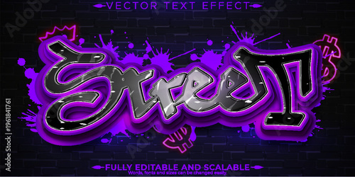 Graffiti text effect, editable spray and street text style