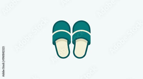 Minimalist Turquoise House Slippers on Light Background
