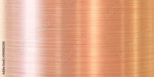 Abstract brushed copper metal texture. A high-resolution image showcasing a textured, brushed copper surface with subtle lines, ideal for backgrounds or design elements. Smooth, reflective, minimalist
