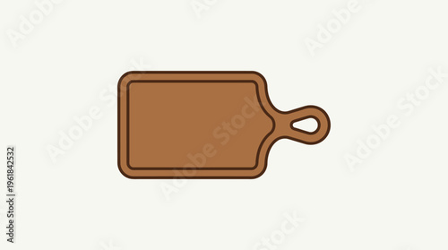 Wooden Cutting Board with Handle Icon