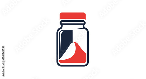 Abstract Jar with Powdered Substance Logo