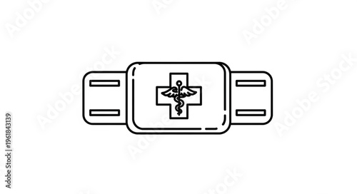 Medical Alert Bracelet with Caduceus Symbol Outline.