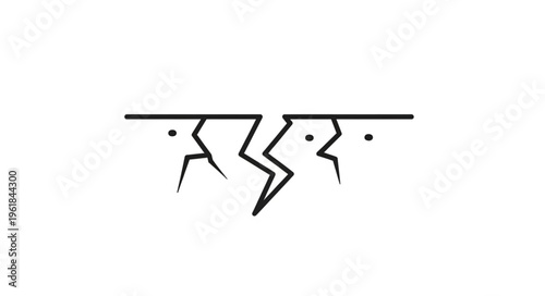 Abstract illustration of a crack in the ground.