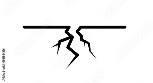 Cracked Surface Abstract Symbol Illustration.