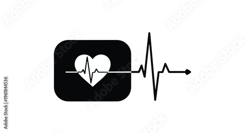Modern heartbeat graphic symbolizing health and life