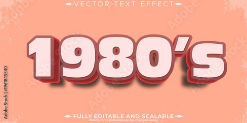 Retro sticker text effect, editable 70s and 80s text style