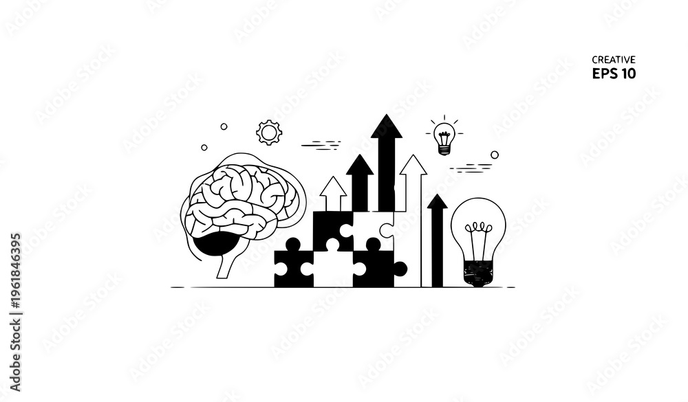 Obraz premium Creative Problem Solving Innovation Strategy Business Vector
