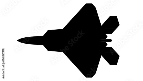 f 22 jet fighter silhouette isolated on transparent background 3d rendering illustration