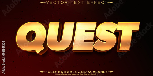 Gold text effect, editable elegant and rich text style