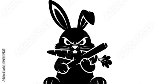 angry bunny holding a cigar.