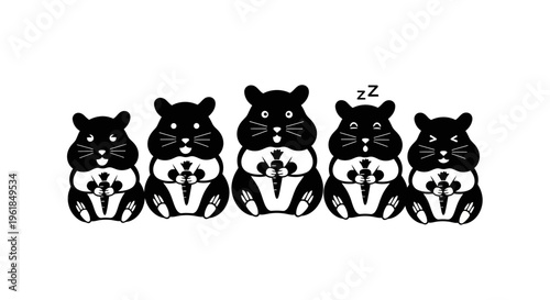 A group of cute sleeping bears.