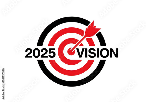 Free Download 2025 vision target logo with red arrow hitting the bullseye isolated on transparent background - GFXLoad