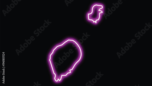 Sao tome and principe neon outline map purple