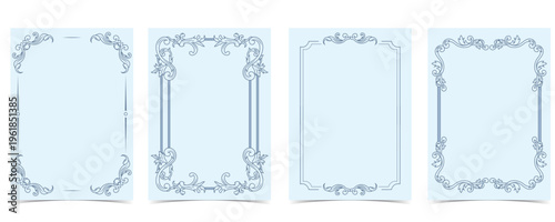 Decorative Rococo Border Frame Collection with Ornamental Scroll Detail