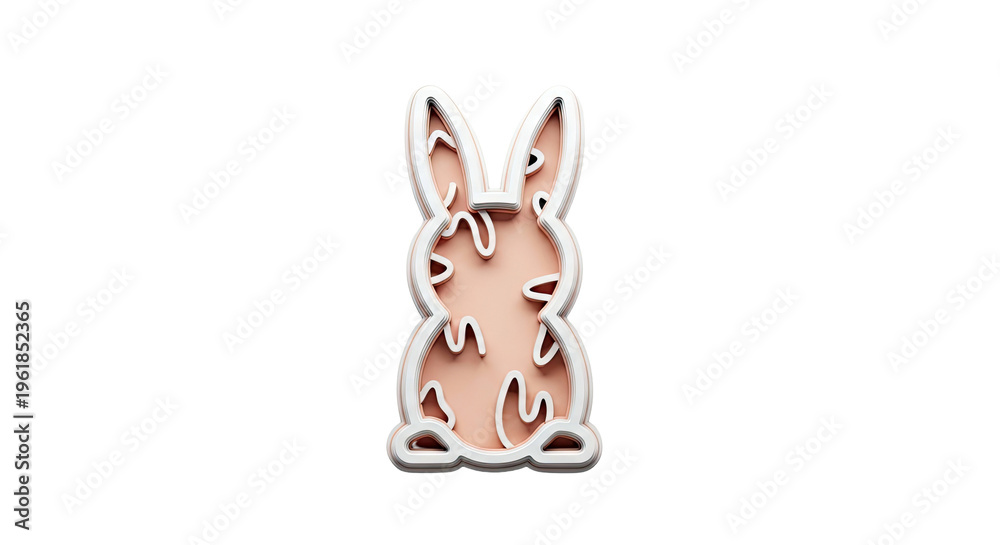 Obraz premium 3D Abstract Layered Bunny Icon