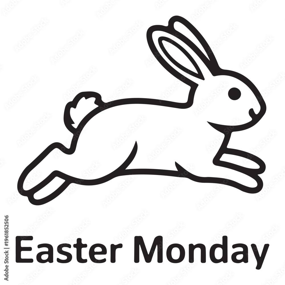 Fototapeta premium Rabbit Running on Easter Monday